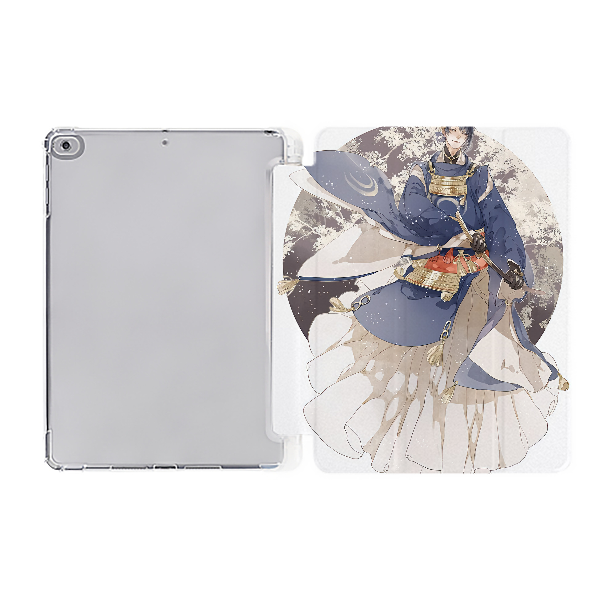 （画像用） 刀剣乱舞 Touken Ranbu IPad ケース ペン収納付き 三つ折りスタンド PUレザー×シリコン 対応機種9.5/10.5/10.9インチ